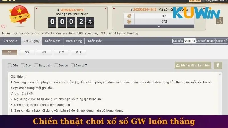 Chiến thuật chơi xổ số GW luôn thắng