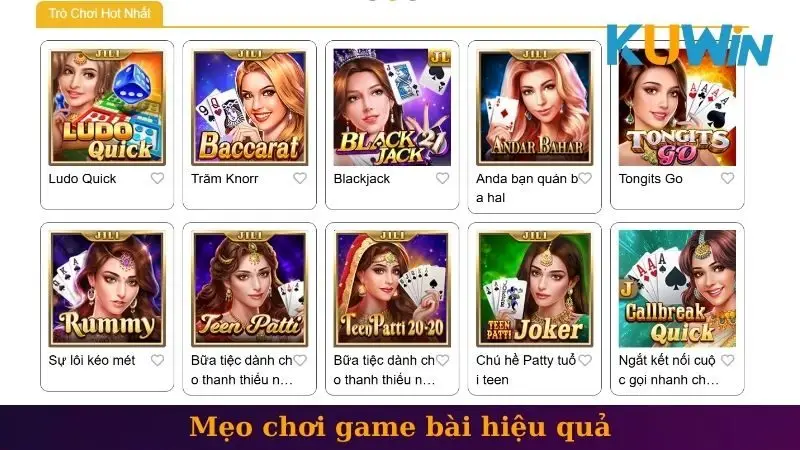 Mẹo chơi game bài hiệu quả